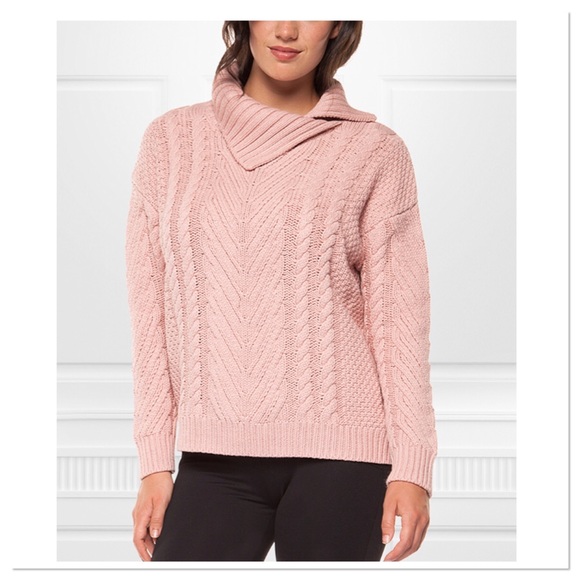 Chunky Knit Split Cowl Neck Sweater 